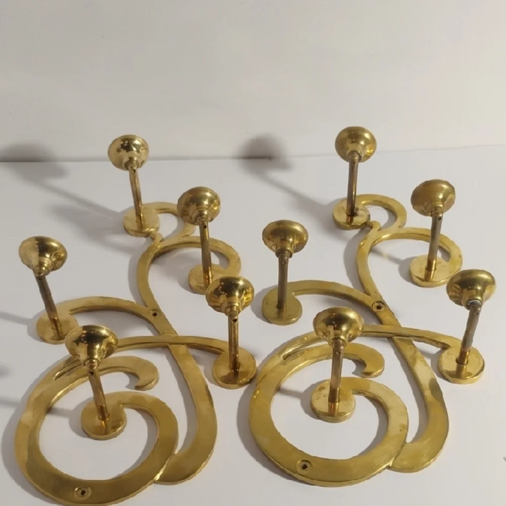 Vintage 1983 Sarheid LTD Brass Wall Hanging Candle Holders Scones Made In Korea